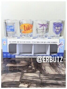 Gilmore Girls Shot Glasses - Stars Hollow, Luke's Diner, Dragonfly Inn, Chilton